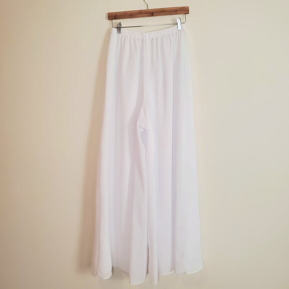 Vintage 80s Wide Leg Trousers White S/M - Picture 5 of 9